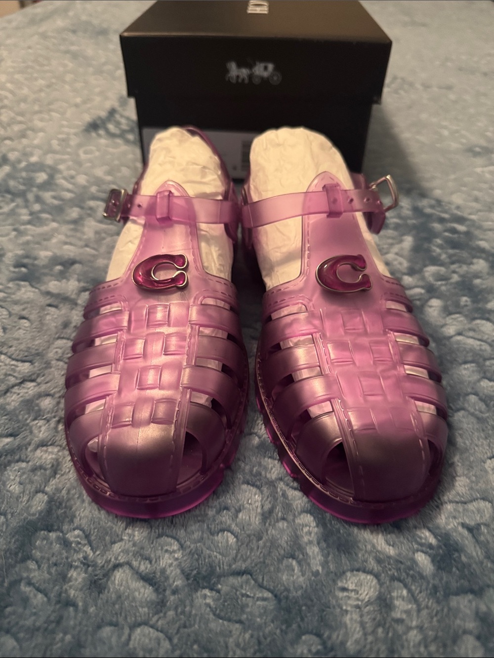 NWT - Authentic Coach Jelly Sandals in Orchid Light Purple